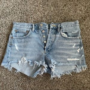 AGOLDE Parker Vintage Frayed-Hem Denim Shorts